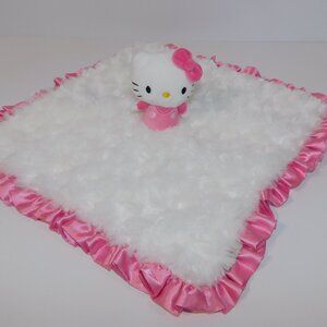 Hallmark Itty Bittys Hello Kitty Security Blanket  Pink Ruffle Plush Baby Lovey